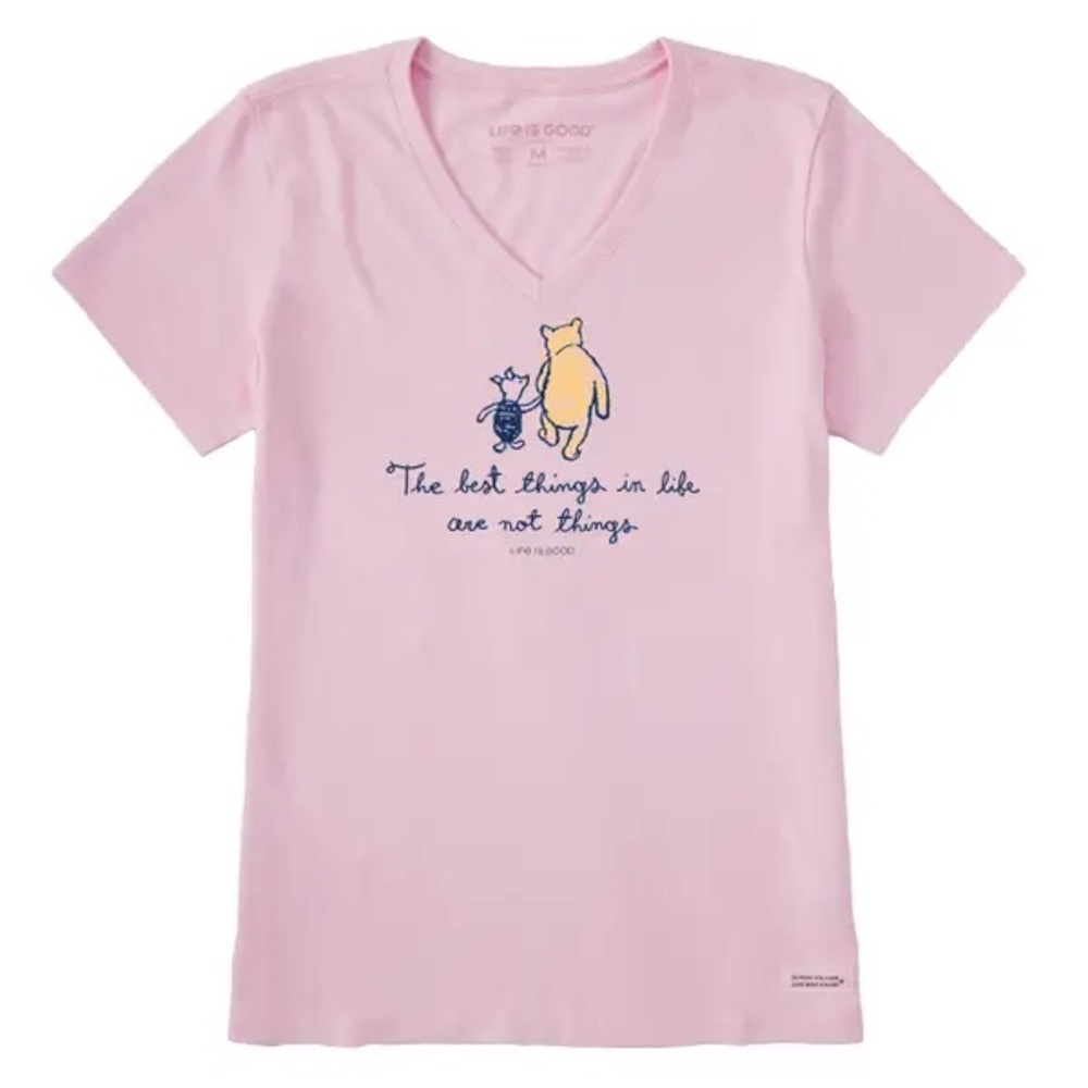 NWT Life is Good Winnie Best Things Short Sleeve Crusher-Lite Tee Seashell Pink